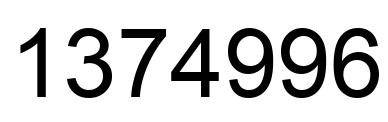 Number 1374996 black image