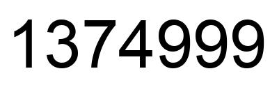 Number 1374999 black image
