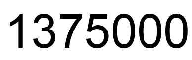 Number 1375000 black image