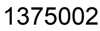 Number 1375002 black image