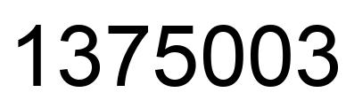 Number 1375003 black image