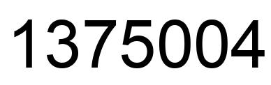Number 1375004 black image