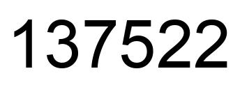 Number 137522 black image