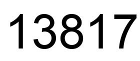 Number 13817 black image
