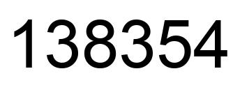 Number 138354 black image