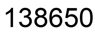 Number 138650 black image