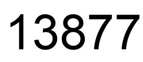Number 13877 black image