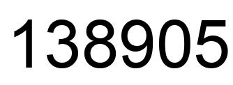 Number 138905 black image