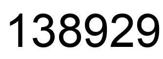 Number 138929 black image