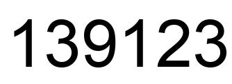 Number 139123 black image