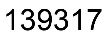 Number 139317 black image