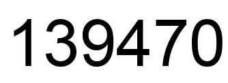 Number 139470 black image