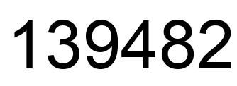 Number 139482 black image