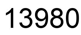 Number 13980 black image