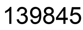 Number 139845 black image