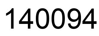 Number 140094 black image