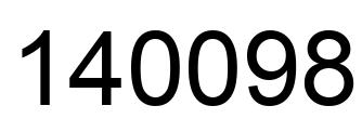 Number 140098 black image