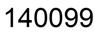 Number 140099 black image