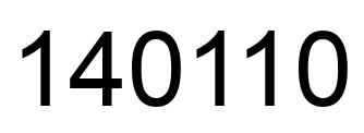 Number 140110 black image