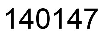 Number 140147 black image
