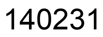 Number 140231 black image