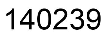 Number 140239 black image