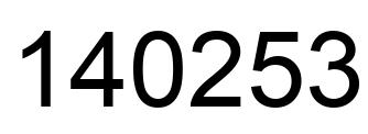 Number 140253 black image