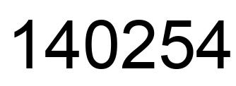 Number 140254 black image