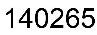 Number 140265 black image