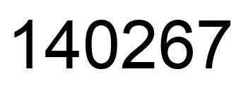 Number 140267 black image