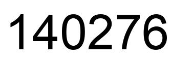 Number 140276 black image