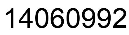 Number 14060992 black image