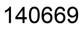 Number 140669 black image