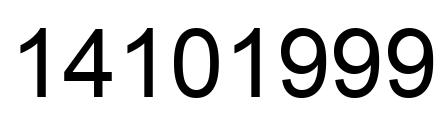 Number 14101999 black image