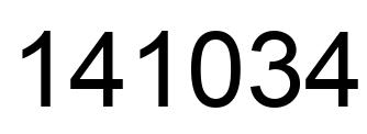 Number 141034 black image