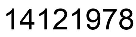 Number 14121978 black image
