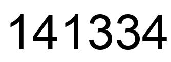 Number 141334 black image