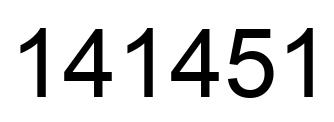 Number 141451 black image