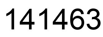 Number 141463 black image