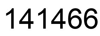 Number 141466 black image