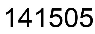Number 141505 black image