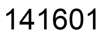 Number 141601 black image