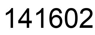 Number 141602 black image