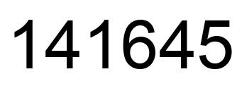 Number 141645 black image