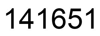 Number 141651 black image
