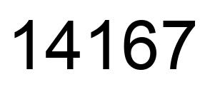 Number 14167 black image