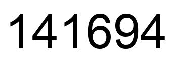 Number 141694 black image