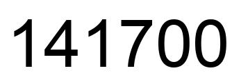 Number 141700 black image