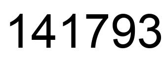 Número 141793 imagen negro