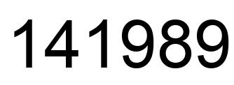 Number 141989 black image